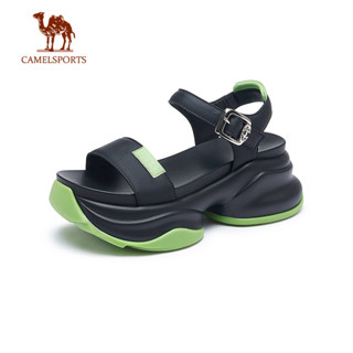 CAMEL SPORTS駱駝 女士柔軟舒適沙灘鞋 厚底增高顯瘦涼鞋