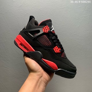 便宜 Air Jordan 4 rotro aj4 運動鞋籃球鞋黑色紅色男士女士