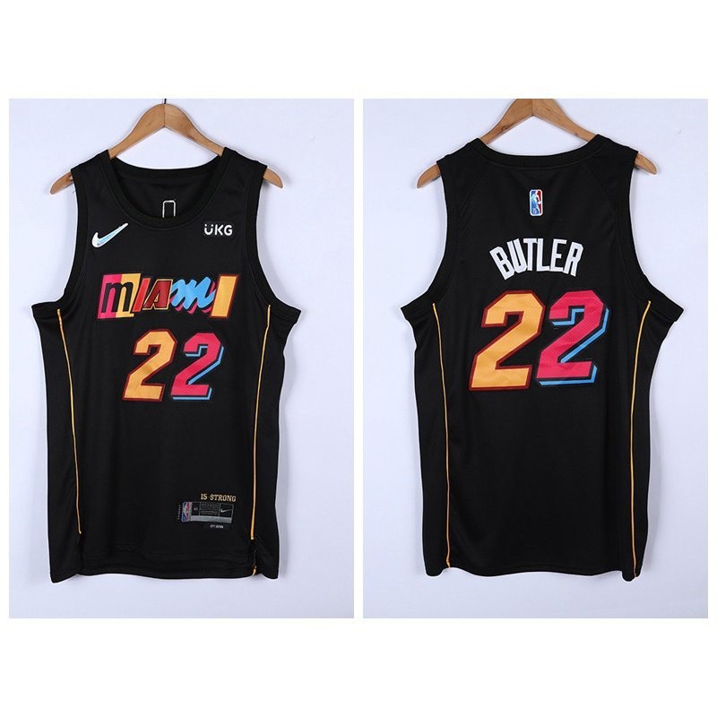 NBA邁阿密熱火隊吉米·巴特勒2023籃球衫黑色球衣