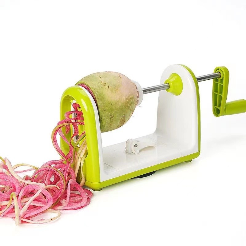 螺旋蔬菜水果切片機帶不銹鋼刀片土豆胡蘿蔔蔬菜螺旋切片機刨絲器切碎機
