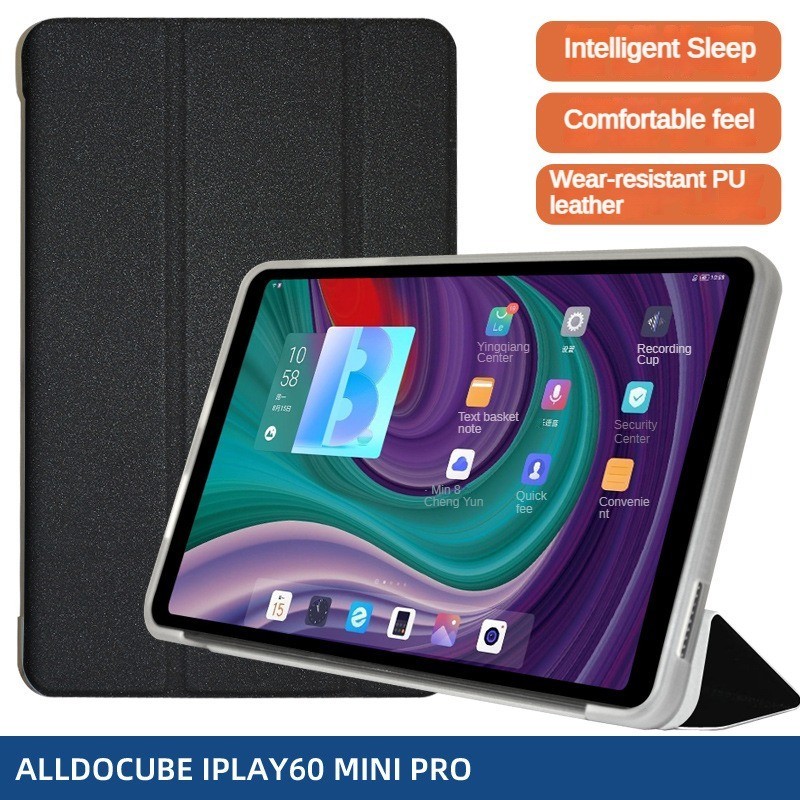 超薄 PU 皮革折疊三折支架保護套適用於 ALLDOCUBE IPlay60 Mini/Iplay60mini Pro