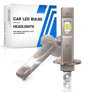 2 件裝 H1 H3 LED 大燈燈泡 Canbus 迷你無風扇 60W 20000LM 6500K CSP 用於汽車大