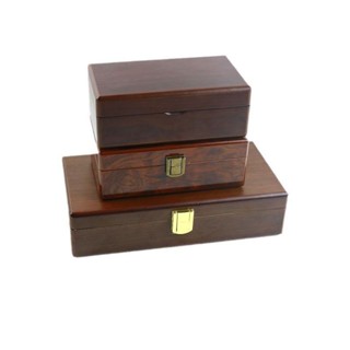 木質首飾盒黑胡桃木質復古小型便攜黃金珠寶戒指收納盒