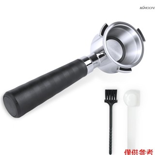 咖啡過濾手柄 咖啡機衝煮無底把手 51mm德龍過濾籃+手柄過濾器不鏽鋼三耳三角手柄咖啡機配件
