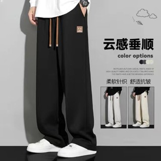 【HOT 本舖】男裝 春季衛褲男復古潮牌闊腿褲青少年垂感休閒長褲寬鬆百搭