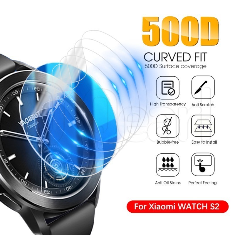XIAOMI 手錶水凝膠膜 - 智能手錶保護套 - 屏幕保護膜配件 - 適用於小米手錶 S3 - 高清透明、防刮、防油、