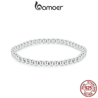Bamoer 925 純銀手鍊銀珠設計優雅的日常場合珠寶禮物女士女孩