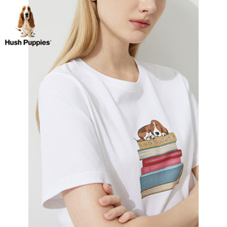 Hush Puppies暇步士女裝夏季純棉簡約印花休閒短袖T恤 0422