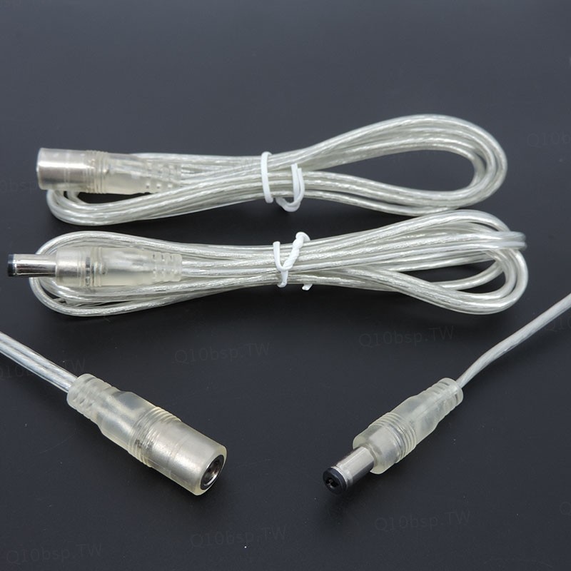 1m 20AWG 5A 電線母公直流電源適配器尾纖電纜 5.5mm 2.1mm 12V 插孔連接器延長線
