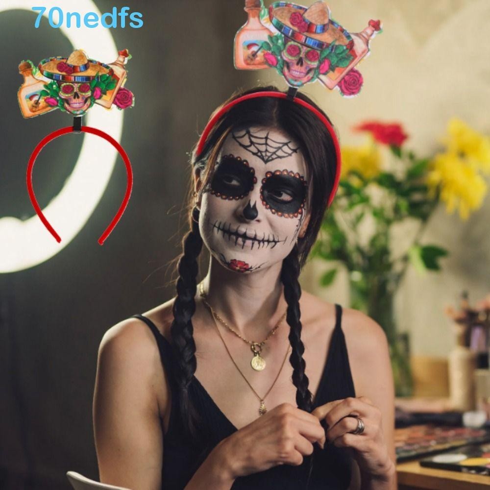 NEDFS墨西哥派對頭帶,裝飾性毛氈/塑料墨西哥發箍,節日裝飾髮箍草帽圖案墨西哥頭飾頭帶成人