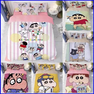 Doly1 Crayon Shin-chan 3IN1 套裝床上用品套裝床單被套枕套家用臥室宿舍可水洗