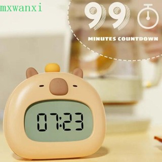 MXWANXI兒童鬧鐘,ABS帶USB可充電Capybara鬧鐘,溫度顯示可愛計時器床頭LED時鐘