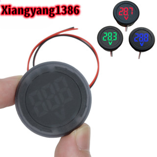 圓形直流4-100v LED數顯圓形兩線電壓表直流數字電壓表頭顯示反接保護