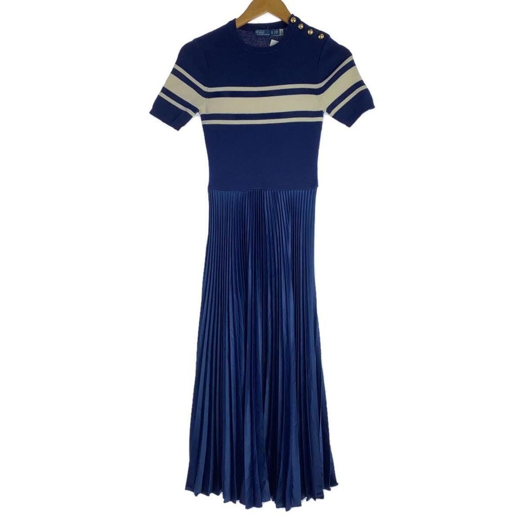 RALPH LAUREN 洋裝 連身裙羊毛 短袖 海軍藍 日本直送 二手