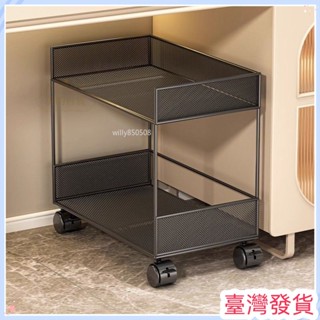 🔥臺灣發貨🔥 書架置物架 家用落地小推車 可移動收納架 桌下儲物架 可移動零食架子 滿