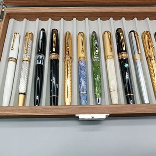 【特價】【1002人收藏】黑胡桃木色質感復古鋼筆收納收藏展示陳列盒高檔筆收納盒鋼筆盒 學校周邊 學生文具用品