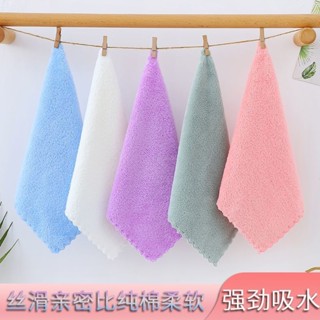 加厚沾油抹布不掉吸水家用廚房百潔布毛巾洗碗清潔小方巾25x25 JFOU