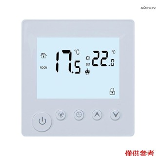 大功率電地暖溫控器 壁掛爐水地暖帶聯動恆溫面板 LCD屏帶背光 當前溫度/目標溫度/時間/星期/模式顯示 節能模式/定時