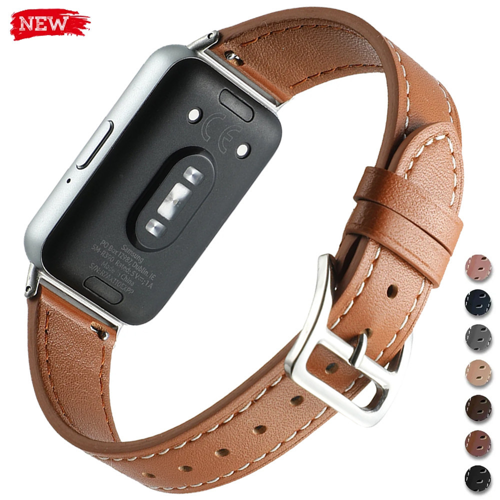 SAMSUNG 適用於三星 Galaxy Fit 3 智能錶帶配件的真皮錶帶替換帶腕帶適用於 Galaxy Fit 3
