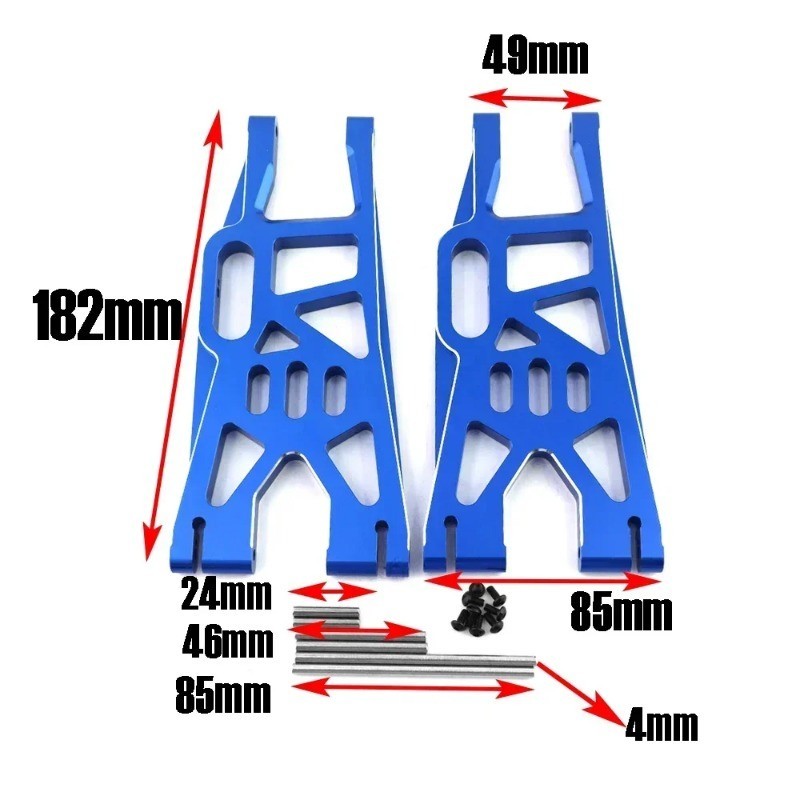 Pigrc 2 件金屬前後下懸挂臂適用於 1/5 Traxxas X-Maxx Xmaxx 6S 8S RC Monst