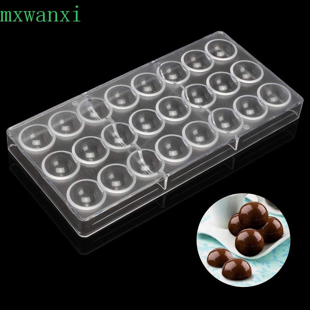 MXWANXI硬巧克力模具清除軟糖自己動手做24個半球糖果製造商