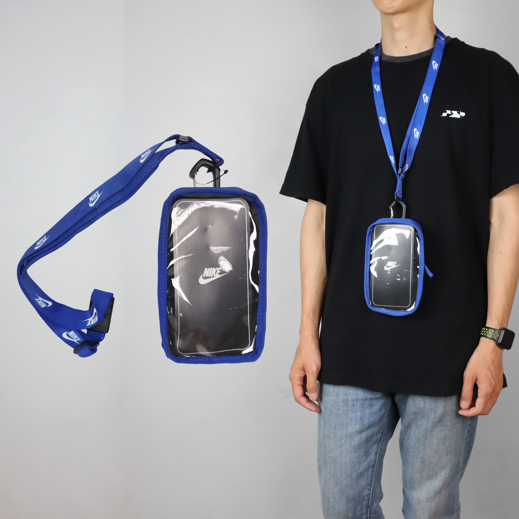 Nike 包包 Club Phone 男女款 藍 手機斜背包 手機掛繩 觸控 [ACS] N100909649-2OS