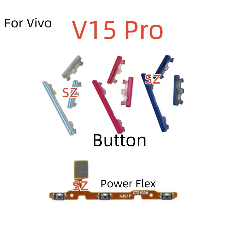 適用於 Vivo V15Pro 的 Vivo V15 Pro 新開關鍵電源開關和音量調高調低側鍵按鍵 Flex 適用於