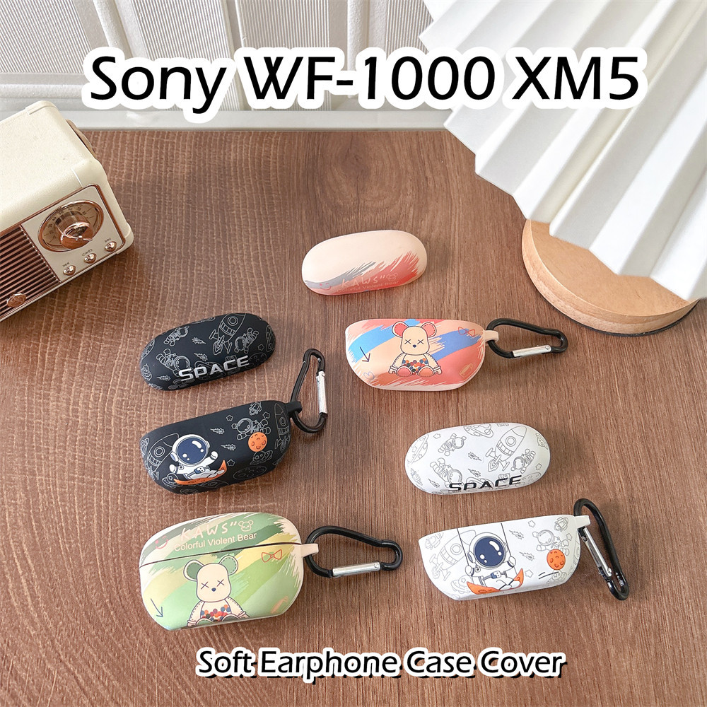 現貨! 適用於索尼 WF-1000 XM5 保護套時尚創意卡通圖案 TPU 軟矽膠耳機套保護套