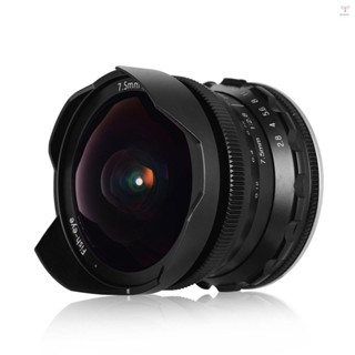 ANDOER 安多爾 7.5mm F2.8 手動對焦魚眼鏡頭 180° 超廣角大光圈 E 卡口鏡頭兼容 APS-C 鏡框