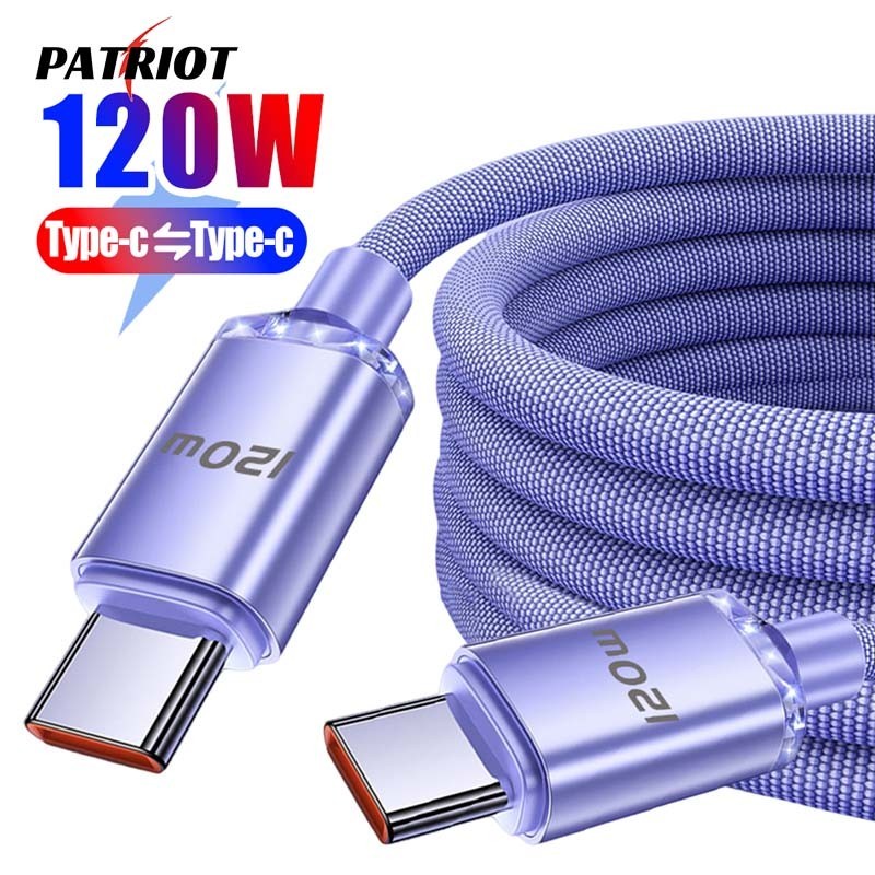 Pd 120W USB-C 數據線 - 1M/2M 快速充電線 - 雙 Type-C 數據線 - 編織、加厚、耐用 -
