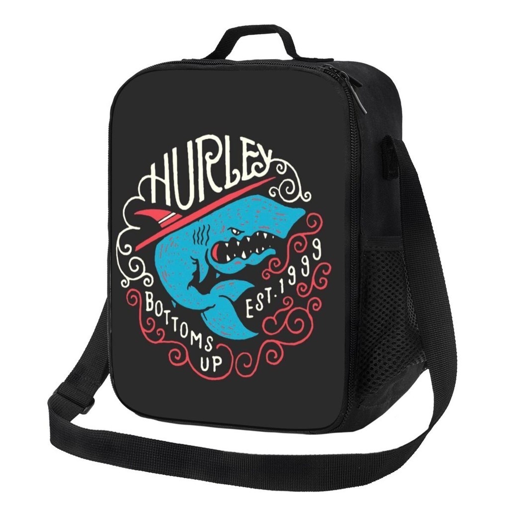 Hurley 新款絕緣午餐袋雙口袋大容量學生男孩/女孩飯盒袋聖誕禮物