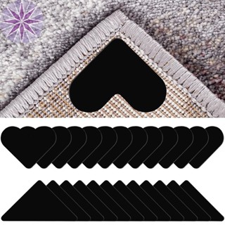 24 件裝地毯抓手防滑地毯膠帶可重複使用可水洗地毯抓手多用途地毯角側抓手 100x100mm 95x75mm SHOPC
