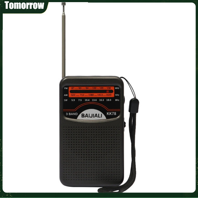 Tol KK78 AM FM SW 收音機帶伸縮天線 3 波段收音機揚聲器電池供電便攜式收音機內置揚聲器