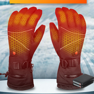 冬季加熱手套觸摸屏usb充電五指加熱手套運動滑雪電熱手套