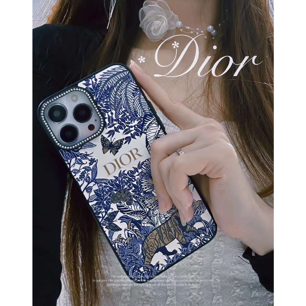 A大品牌蘋果15保護殼 迪奧Dior直邊防摔適用iPhone15 14 13 12 11 Pro MAX 15Pro手機