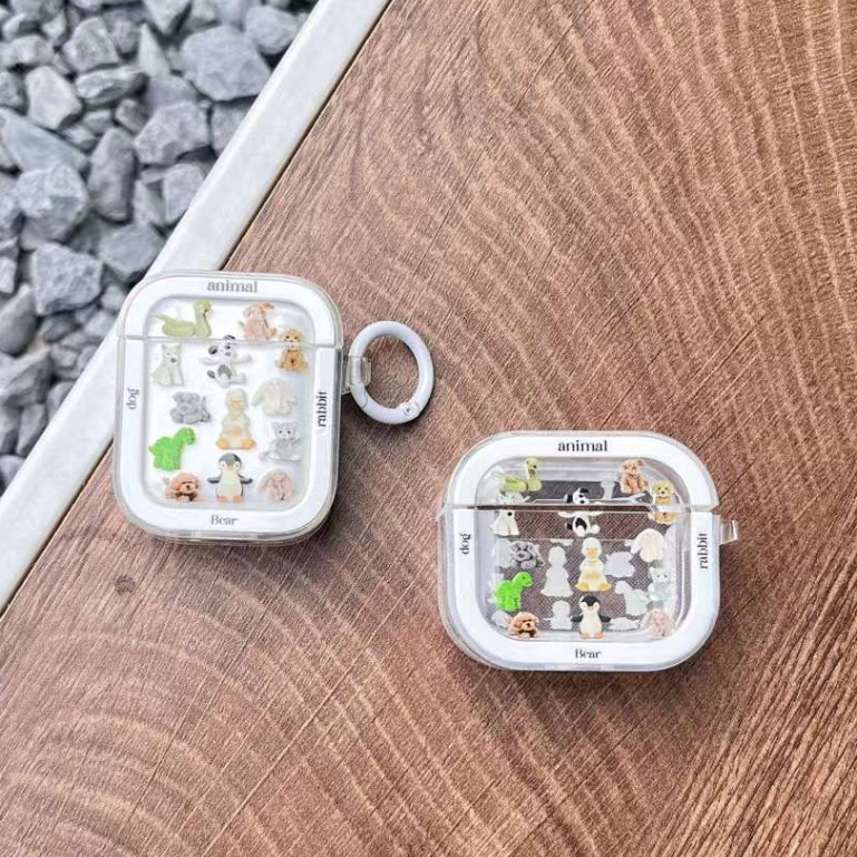 A台灣出貨 ins風 可愛 動物玩偶派對 Airpods保護套 Airpods pro2 1/2/3代蘋果無線藍牙保護殼