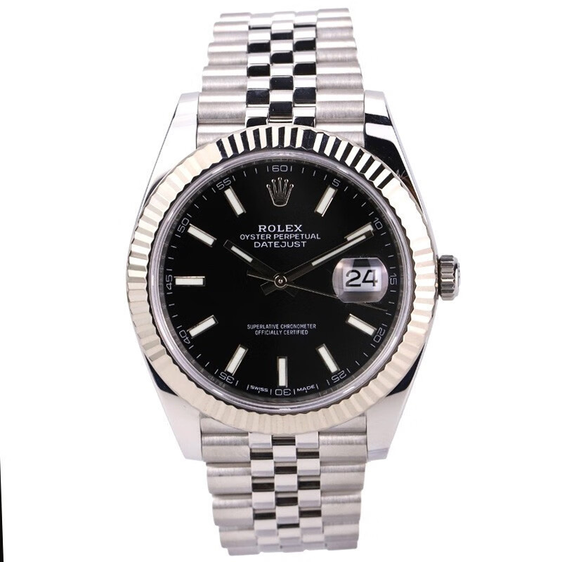 Rolexx Watches 新款日誌型41mm白金圈自動機械男士手錶126334