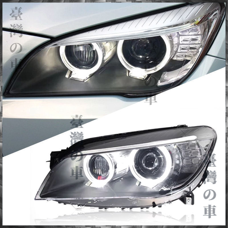 適用於09-12款寶馬BMW 7系大燈總成F02老款改裝新款LED天使眼轉向大燈 汽車大燈