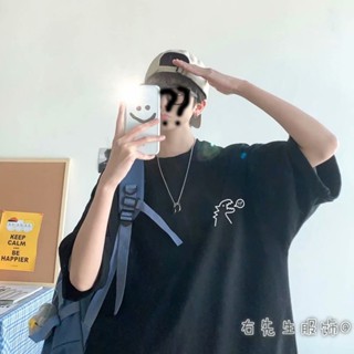 【HOT 本舖】男裝 M-8XL ins潮 超火 短袖男 寬鬆韓版 學生港風 打嗝龍T恤 男士潮流 圓領上衣男