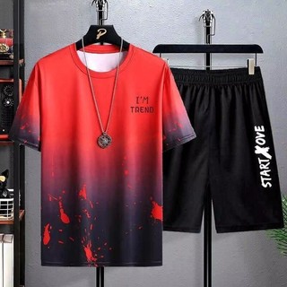 KK男裝 台灣出貨 衣服男 韓國男裝 夏日套裝 日式男裝 男衣服 韓版男裝 男短袖套裝 男裝韓系 兩件套 男生短袖套裝