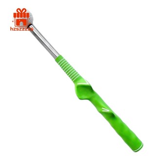 1 件裝高爾夫揮桿練習棒伸縮揮桿訓練器輔助工具綠色
