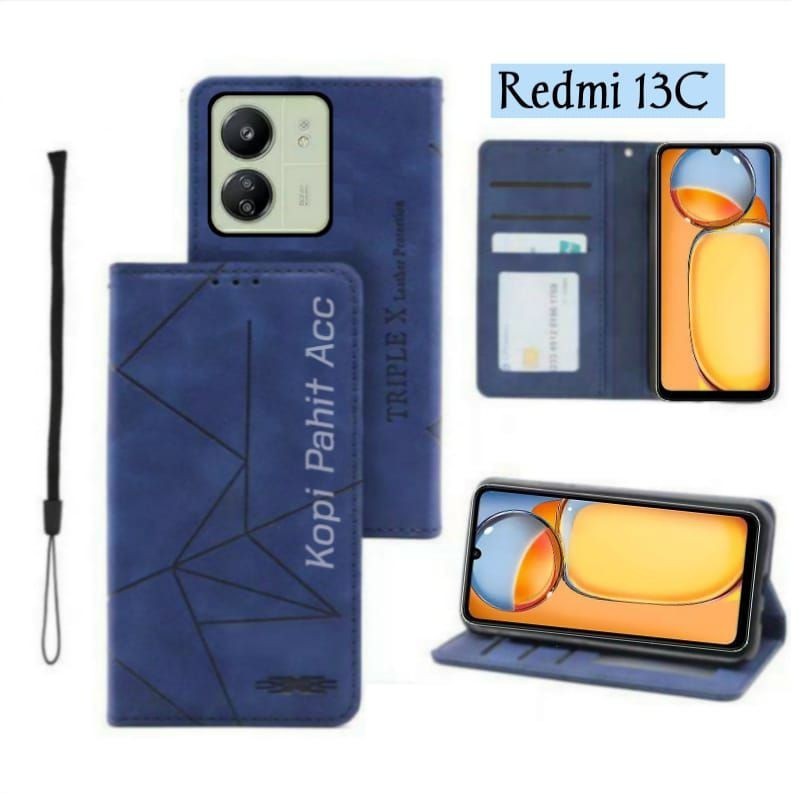 Hp Xiaomi Redmi 13C 翻蓋錢包手機殼錢包皮套