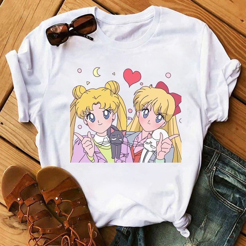 Sailor Moon Women Tshirt美少女戰士字母歐美夏季短袖上衣女夏
