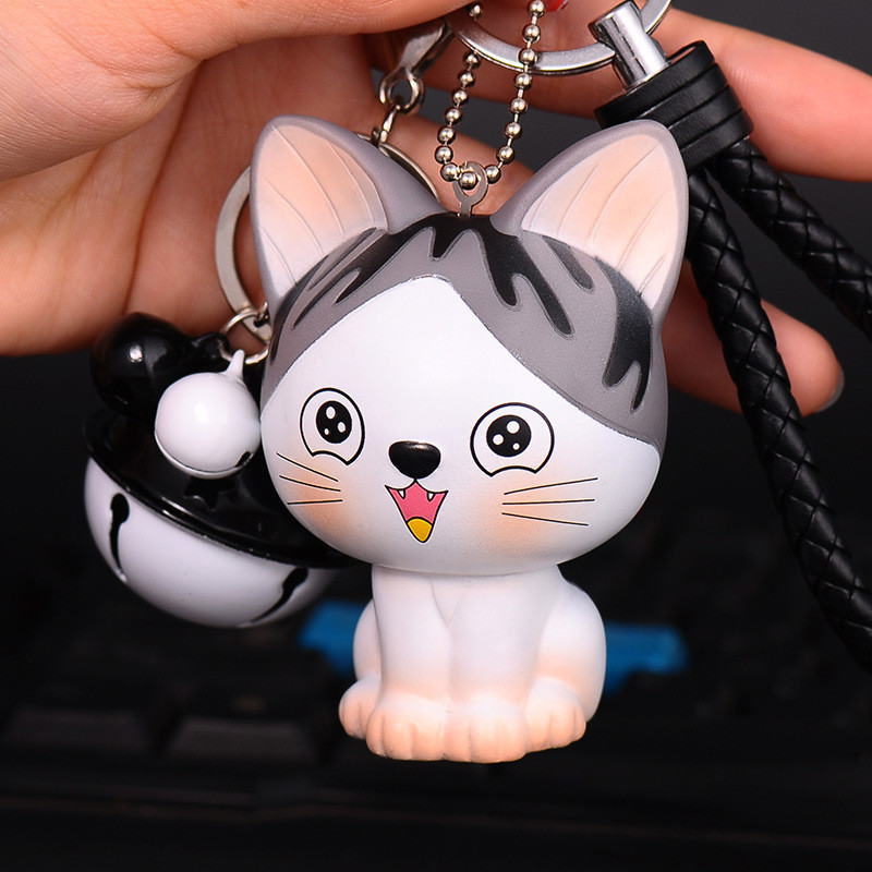 ✨現貨熱銷✨創意眯眼貓鑰匙扣 可愛起司貓吊飾時尚汽車包包掛飾爪機實用禮品