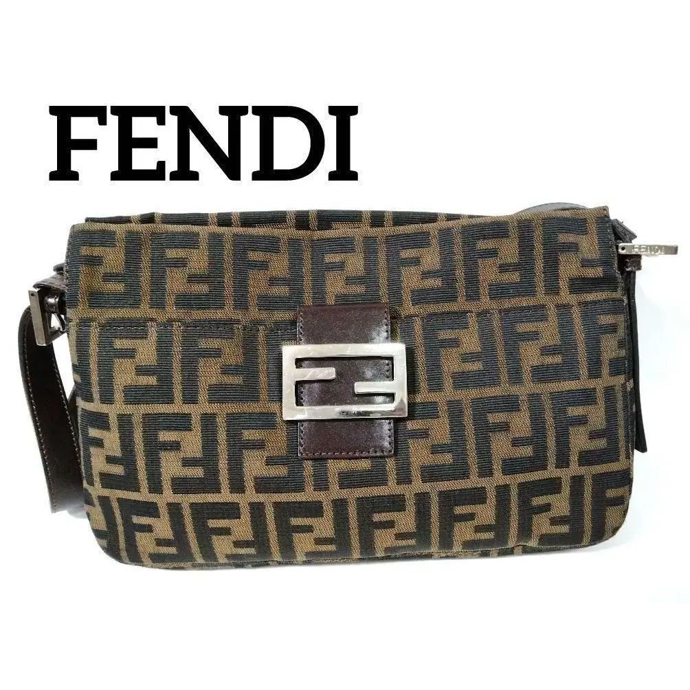 FENDI 芬迪 肩背包 Zucca花紋 深 棕色 mercari 日本直送 二手