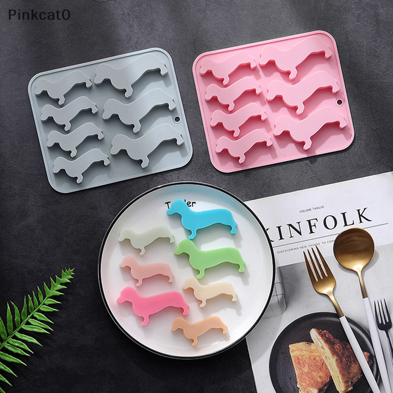 Pinkcat0創意矽膠臘腸小狗造型冰塊巧克力餅乾模具diy家用冰盤廚房工具矽膠模具小工具tw