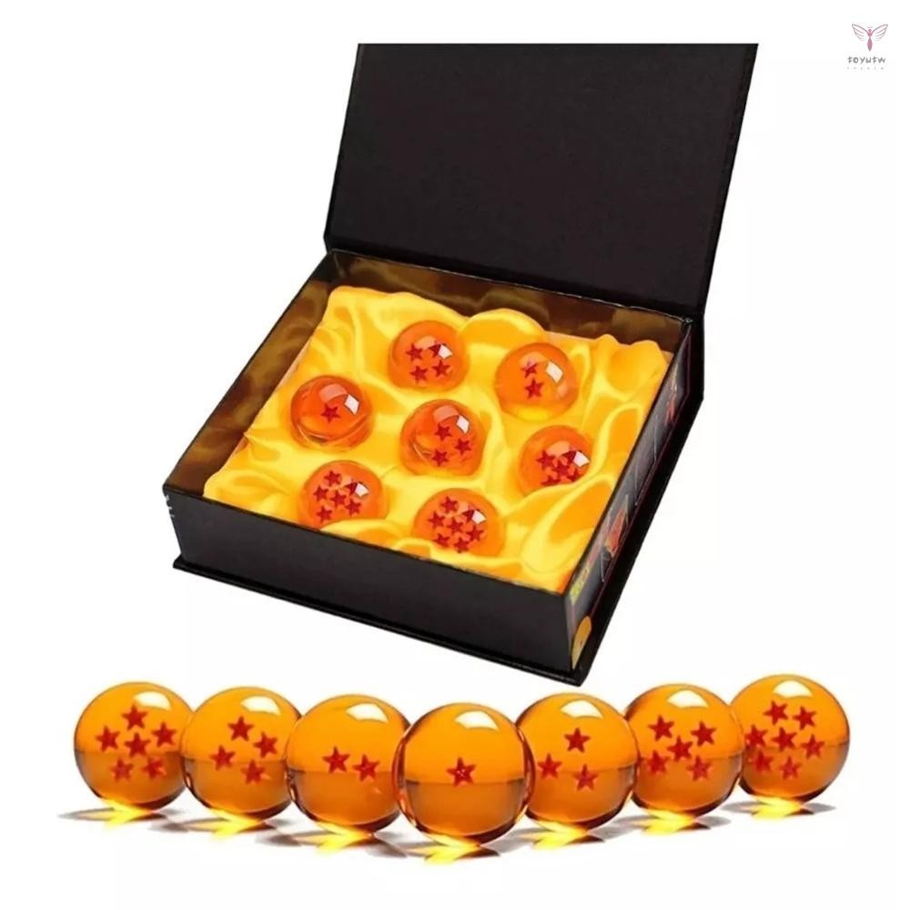 Uurig)透明星星龍珠套裝新奇兒童玩具中號水晶球 - 7 件帶禮盒