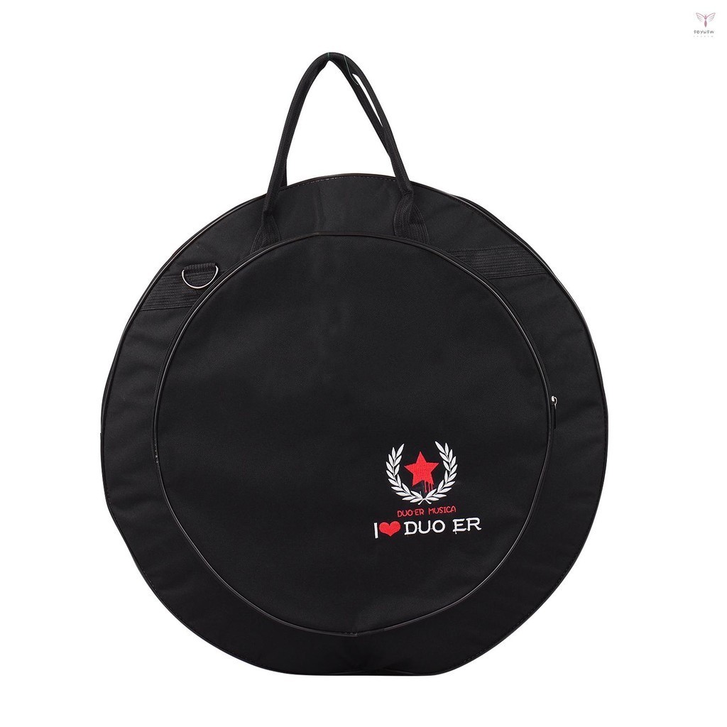 Cymbal Gig Bag 黑色背包帶雙口袋肩帶 10mm 防撞夾層打擊樂器配件