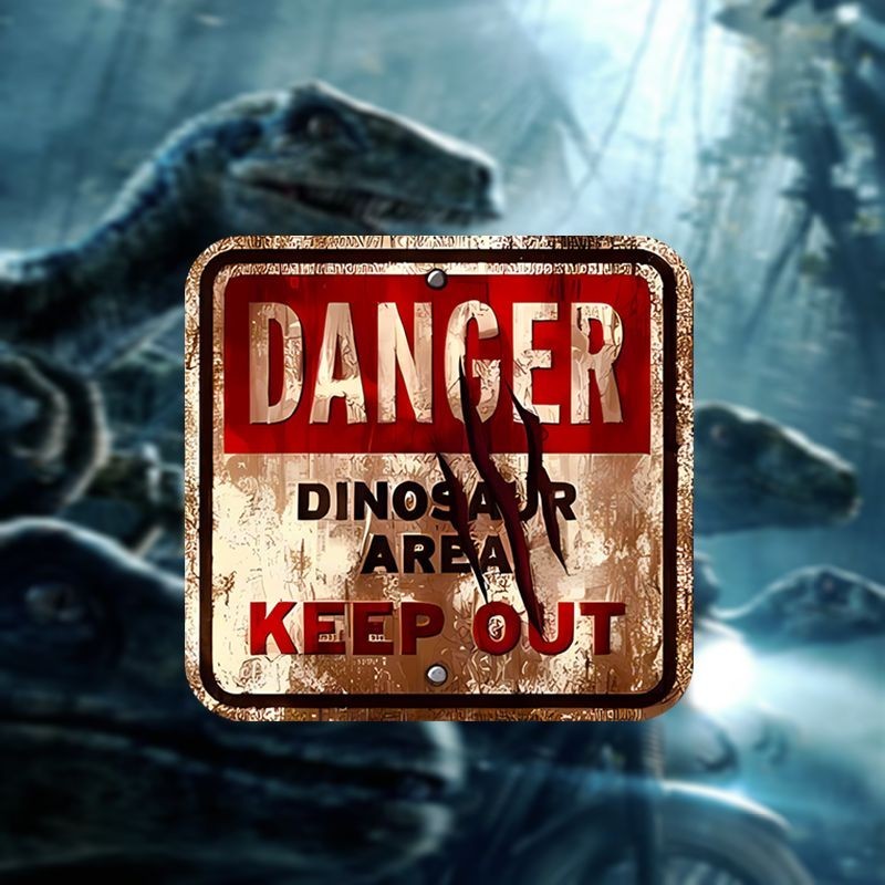 汽車反光車貼 DANGER恐龍區域危險警示警告牌侏羅紀公園電影貼紙