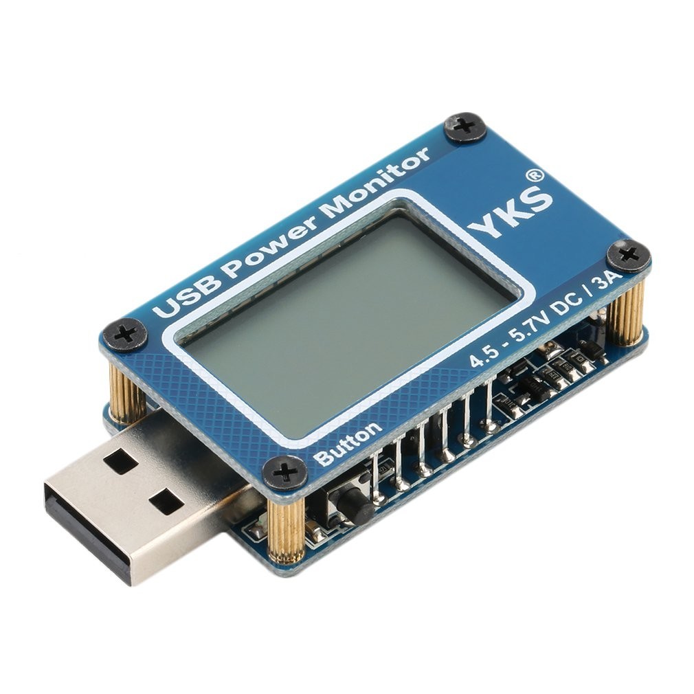 Lcd USB 電源充電器電壓電流瓦爾特檢測器測試儀顯示器藍色